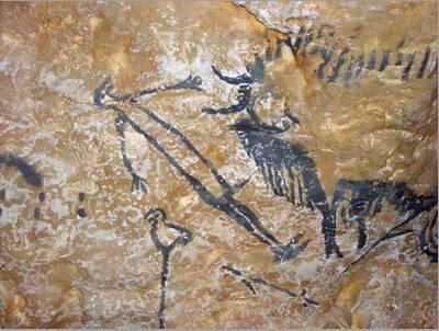 Cave Painting of Bird-Headed Man at Lascaux' Photographic Print | Art.com