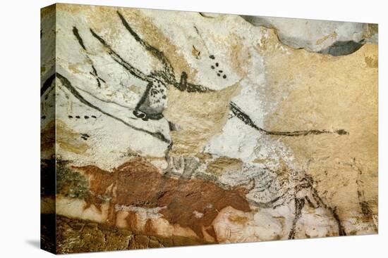 Caves of Lascaux, Fourth Bull, Below: Red Cow with Calf, Great Hall, Right Wall, C. 17,000 BC-null-Premier Image Canvas