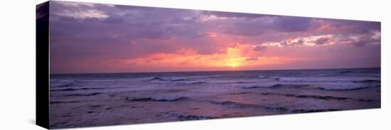 Cayman Islands, Grand Cayman, 7 Mile Beach, Caribbean Sea, Sunset over Waves-null-Premier Image Canvas