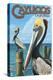 Cayucos, California - Pelicans-Lantern Press-Stretched Canvas