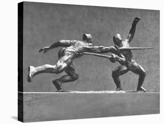 Cecil Howard's Sculpture of Two Men Fencing-Andreas Feininger-Premier Image Canvas