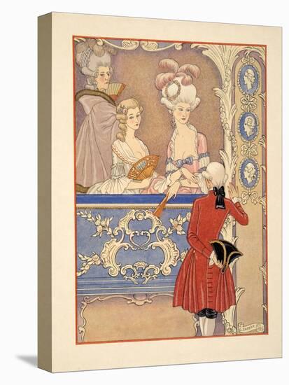 Cécile De Volanges and ; Marquise Isabelle De Merteuil at the Theatre, Illustration from 'Les Liais-Georges Barbier-Premier Image Canvas