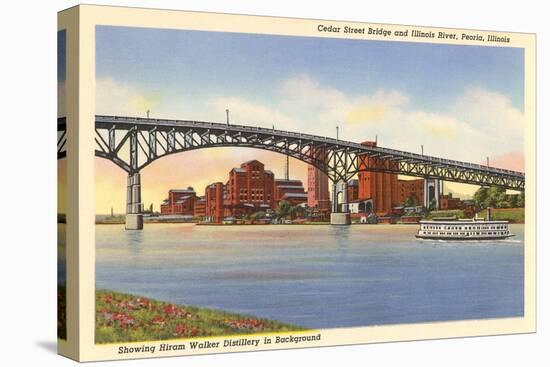 Cedar Street Bridge, Peoria, Illinois-null-Stretched Canvas