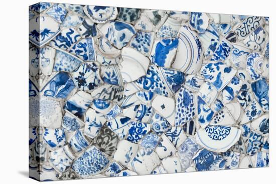 Ceiling decorated with blue and white chinaware in the Porcelain House, Tianjin, China-Keren Su-Premier Image Canvas