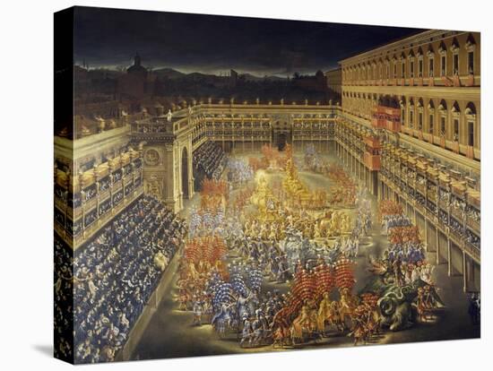 Celebrations at Palazzo Barberini in Honor of Queen Christine of Sweden's Arrival in Rome in 1656-null-Premier Image Canvas