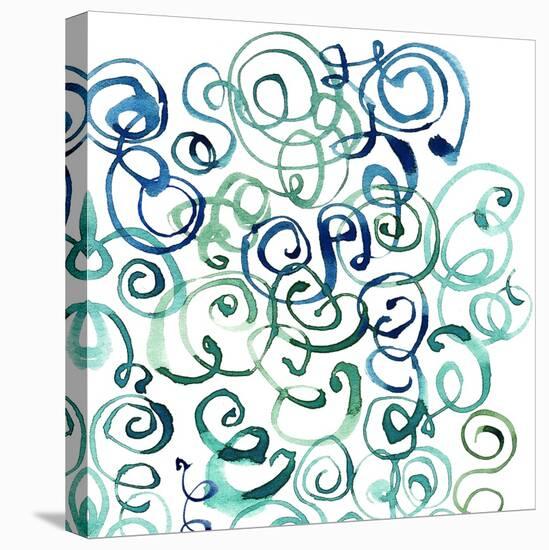 celestial tide-wave1    water, smoke, ripples, blue-Robbin Rawlings-Stretched Canvas