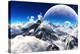 Celestial View of Snow Capped Mountains and an Alien Planet.-Digital Storm-Stretched Canvas