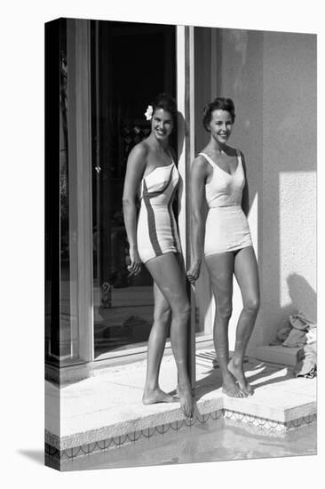 Celia Kyllingstad (R) and Carol Hall (L), at a Private Pool, Seattle, Washington, 1960-Allan Grant-Premier Image Canvas