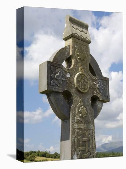 Celtic Style Cross, Graveyard at Burrishoole Abbey, Near Newport, County Mayo, Connacht, Ireland-Gary Cook-Premier Image Canvas