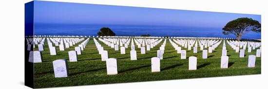 Cemetery at waterfront, Fort Rosecrans National Cemetery, Point Loma, San Diego, California, USA-null-Premier Image Canvas