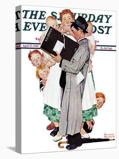 "Census-taker" Saturday Evening Post Cover, April 27,1940-Norman Rockwell-Premier Image Canvas