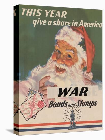 Center Warshaw Collection, U.S. Treasury Poster. Give a Share in America. WAR Bonds and Stamps-null-Stretched Canvas