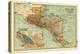 Central America - Panoramic Map-Lantern Press-Stretched Canvas