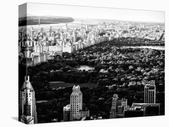 Central Park in the Summer and Sunset, Landscape, Manhattan, New York, Black and White Photography-Philippe Hugonnard-Premier Image Canvas