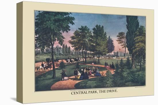 Central Park, The Drive-Currier & Ives-Stretched Canvas
