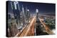 Centre of Dubai City, Panorama, Skyline, Evening Mood at Persian Gulf, Traffic-Axel Schmies-Premier Image Canvas
