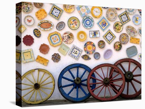 Ceramic Plates and Wagon Wheels, Algarve, Portugal-Merrill Images-Premier Image Canvas