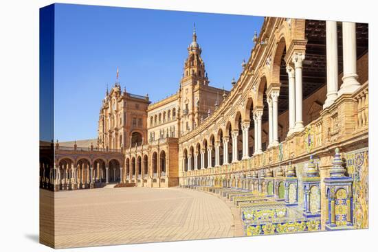 Ceramic tiles in the alcoves and arches of the Plaza de Espana, Maria Luisa Park, Seville, Spain-Neale Clark-Premier Image Canvas