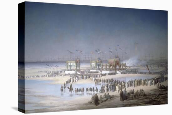 Cérémonie d'inauguration du canal de Suez à Port-Saïd, le 17 novembre 1869.-Édouard Riou-Premier Image Canvas