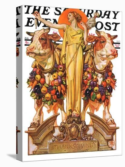 "Ceres and the Harvest," Saturday Evening Post Cover, November 23, 1929-Joseph Christian Leyendecker-Premier Image Canvas