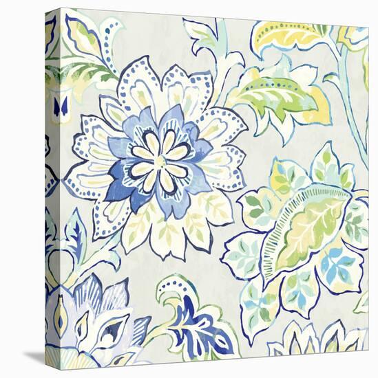 Ceylon Gardens VI Indigo-Wild Apple Portfolio-Stretched Canvas