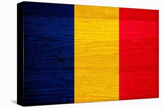 Chad Flag Design with Wood Patterning - Flags of the World Series-Philippe Hugonnard-Stretched Canvas