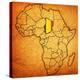 Chad on Actual Map of Africa-michal812-Stretched Canvas