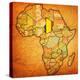 Chad on Actual Map of Africa-michal812-Stretched Canvas