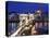 Chain Bridge and St. Stephen's Basilica at Dusk, UNESCO World Heritage Site, Budapest, Hungary, Eur-Stuart Black-Premier Image Canvas