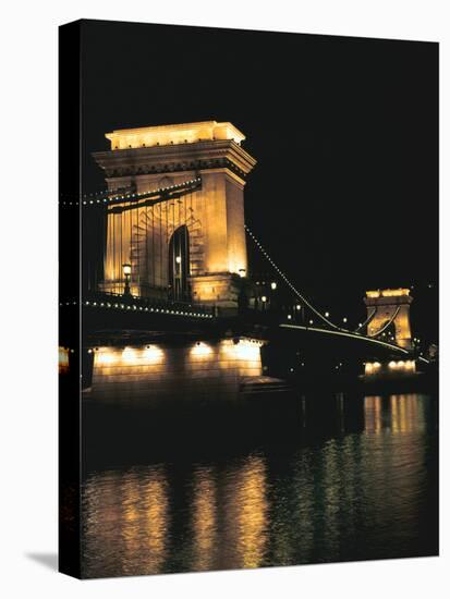 Chain Bridge (At Night), Budapest, Hungary-Peter Thompson-Premier Image Canvas