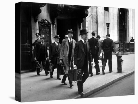 Chain Gang of New York Stock Exchange Carrying Traded Securities to Banks and Brokerage Houses-Carl Mydans-Premier Image Canvas