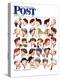 "Chain of Gossip" Saturday Evening Post Cover, March 6,1948-Norman Rockwell-Premier Image Canvas