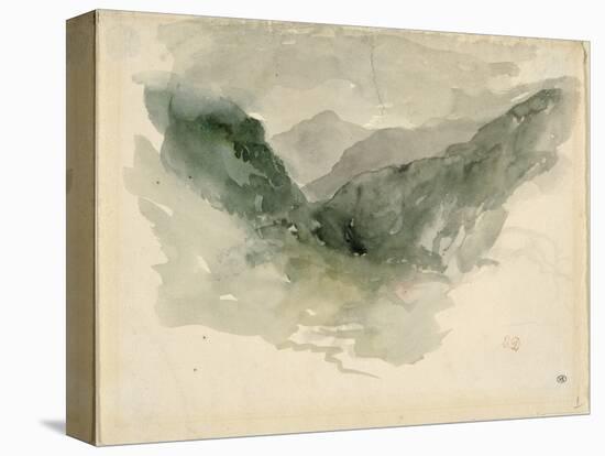 Chaîne de montagnes dans la brume-Eugene Delacroix-Premier Image Canvas