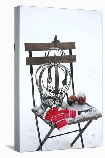 Chair in the Snow with Christmassy Still Life-Andrea Haase-Premier Image Canvas
