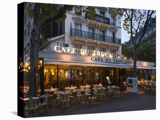 Chairs and Tables in a Restaurant at Dawn, Cafe Du Trocadero, Paris, Ile-De-France, France-null-Premier Image Canvas