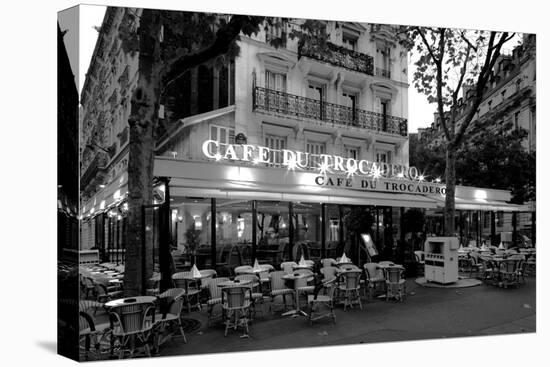 Chairs and tables in a restaurant at dawn, Cafe Du Trocadero, Paris, Ile-de-France, France-null-Premier Image Canvas