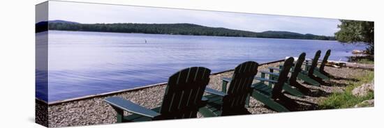 Chairs at the Lakeside, Raquette Lake, Adirondack Mountains, New York State, USA-null-Premier Image Canvas