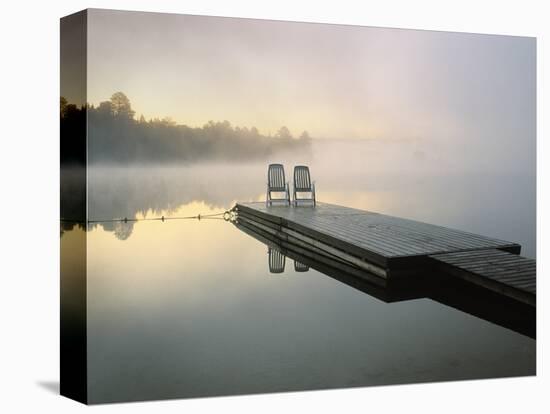 Chairs on Dock, Algonquin Provincial Park, Ontario, Canada-Nancy Rotenberg-Premier Image Canvas