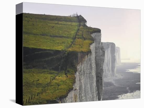 Chalk Cliffs from Clifftop Path, Ault, Picardy, France-David Hughes-Premier Image Canvas