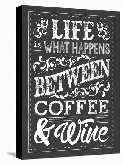 Chalk Coffee Wine-Melody Hogan-Stretched Canvas