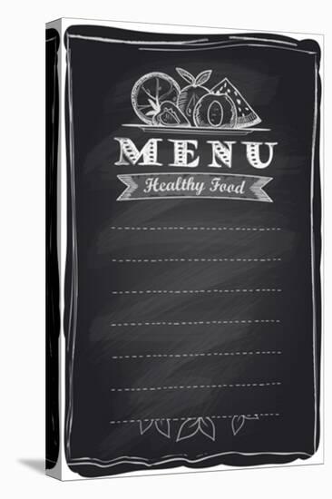 Chalk Healthy Food Fruit Menu-Selenka-Stretched Canvas