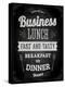 Chalkboard Business Lunch Poster, Typographic Design-Ozerina Anna-Stretched Canvas