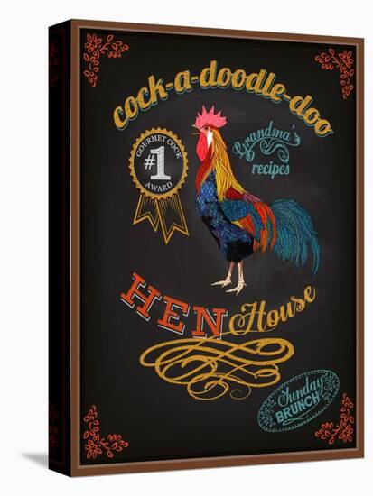 Chalkboard Poster for Chicken Restaurant-LanaN.-Stretched Canvas