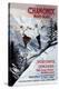 Chamonix Mont-Blanc, Skiing-The Vintage Collection-Stretched Canvas