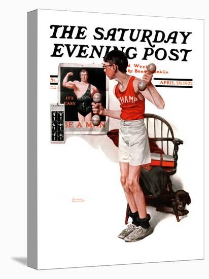 "Champ" or "Be a Man" Saturday Evening Post Cover, April 29,1922-Norman Rockwell-Premier Image Canvas