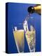 Champagne glass and bottle-null-Premier Image Canvas