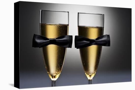 Champagne Glasses with Conceptual Same Sex Decoration-Alfred Cats-Premier Image Canvas