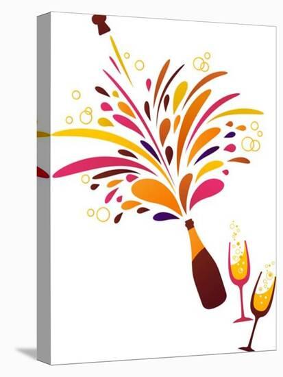 Champagne Splash Clean Funky Background-Marish-Stretched Canvas