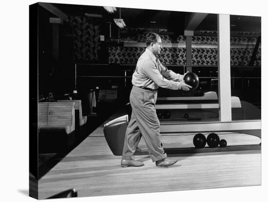 Champion Bowler Andy Varipapa Demonstrating Proper Bowling Technique-Gjon Mili-Premier Image Canvas