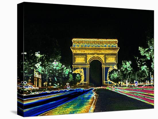 Champs Elysees and Arc de Triomphe, Paris, France-Bill Bachmann-Premier Image Canvas